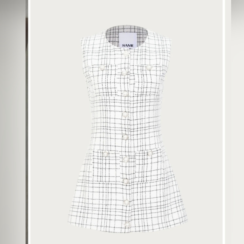 Iso SAME Grace Dress White Tweed